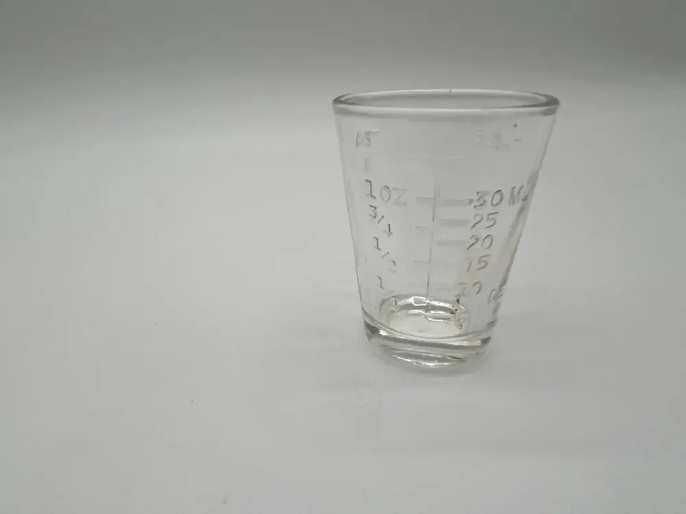 Vintage Clear Glass Measuring Jigger Shot Glass | 30 mL | Oz tsp Graduated Bar